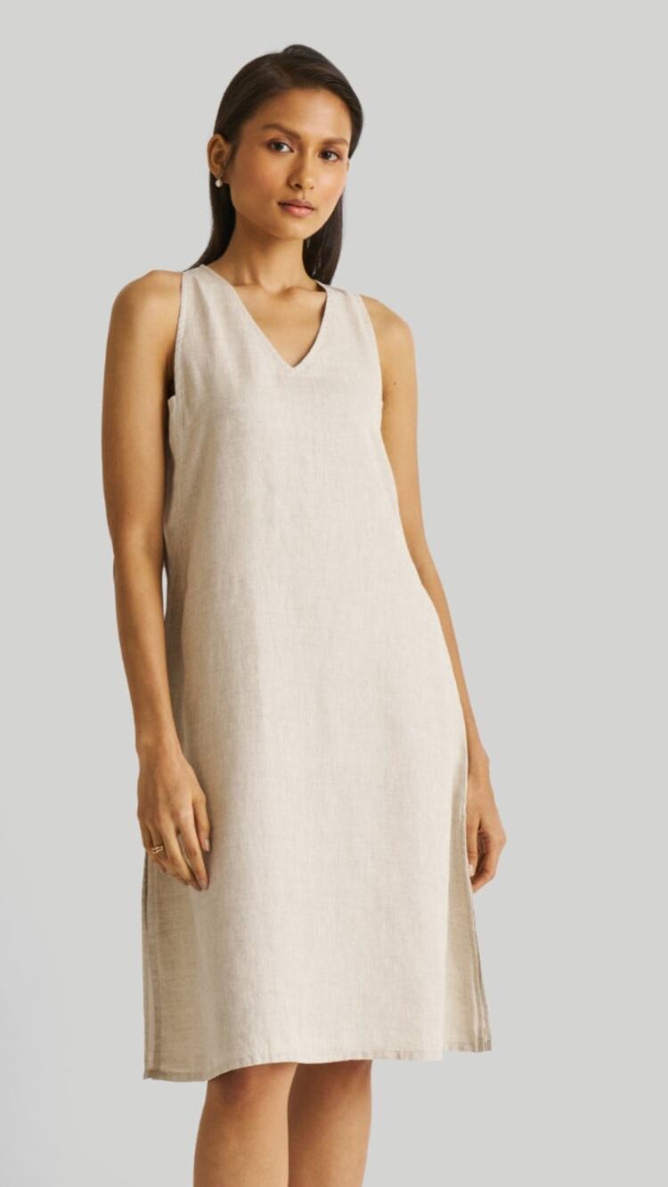 NWT reistor Reading Tea Leaves Dress Hemp Slub Sustainable Minimalist Coastal
